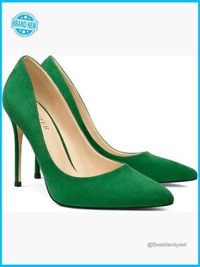 Womens Pointed Toe Stiletto Pumps Slip On Wedding Dress Shoes 4 Inch Heel